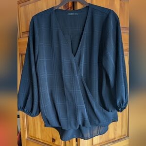 West Kei Faux Wrap 3/4 Sleeve Blouse